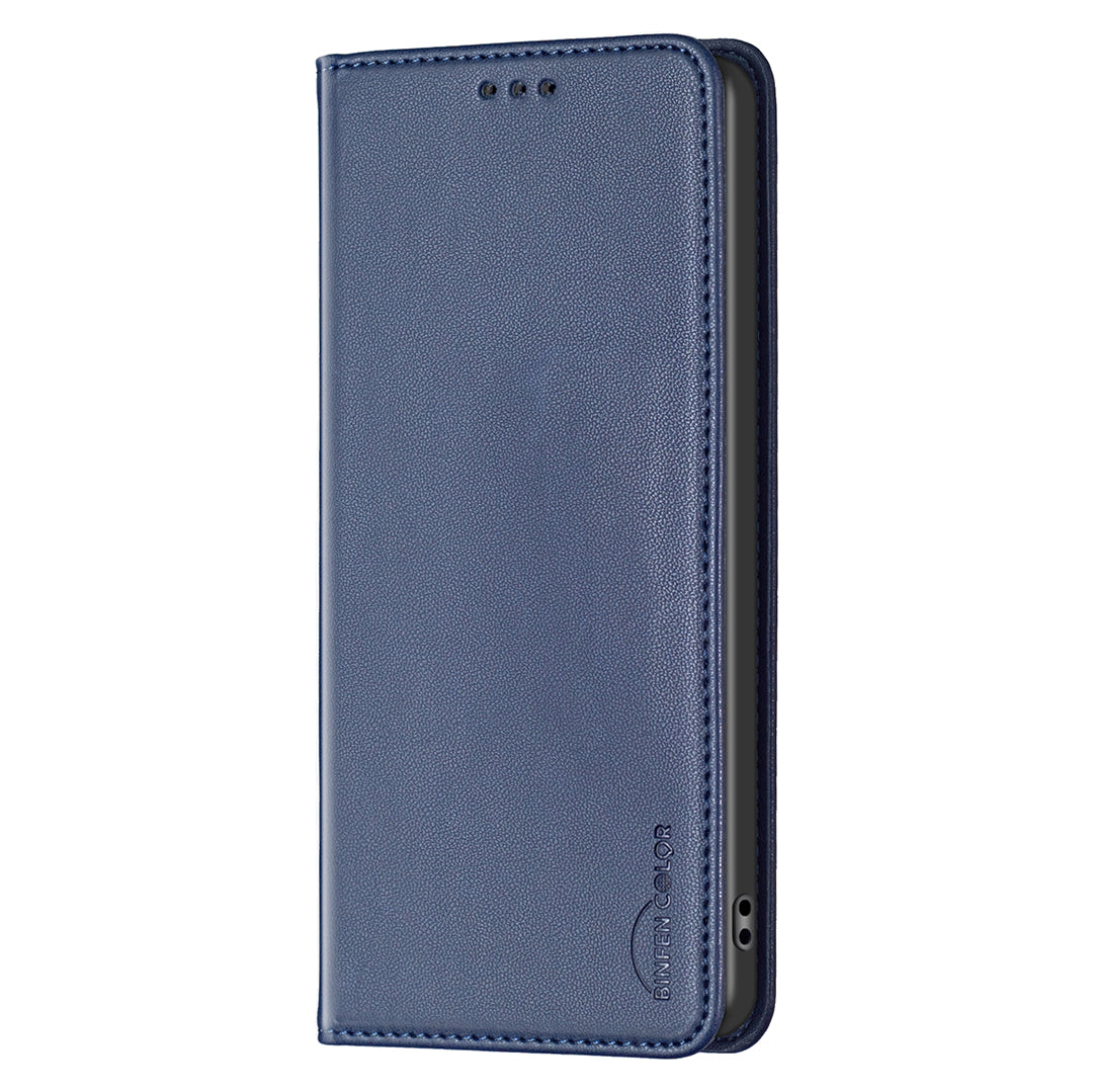 BINFEN COLOR BF18 For Honor X9b 5G / Magic6 Lite 5G Phone Case with Card Holder Stand - Blue BINFEN COLOR BF18 For Honor X9b 5G / Magic6 Lite 5G Phone Case with Card Holder Stand - Blue